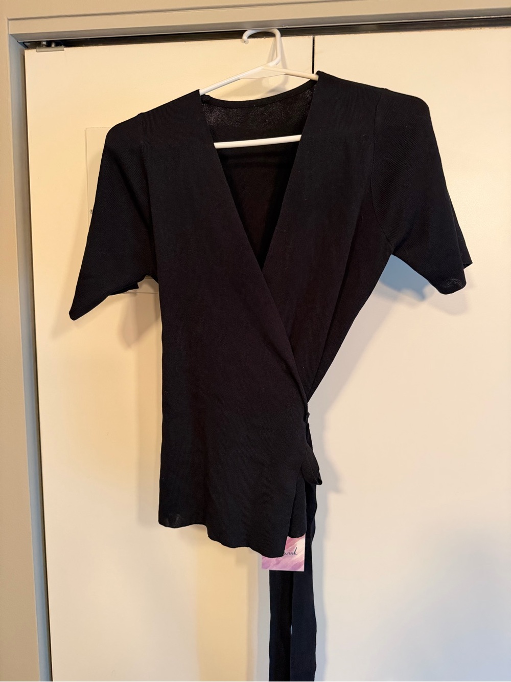 Chicwish Black Wrap Tunic Top